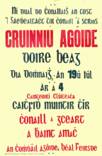 Póstaer faoi Chruinniú Agóige i nDoirí Beaga